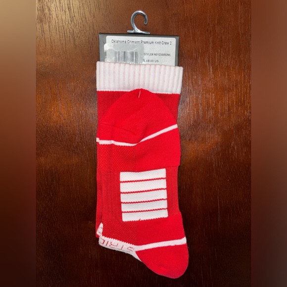 UNIVERSITY OF OKLAHOMA STRIDELINE CREW SOCKS NWT MEN’S SHOE SIZE 8-12 - Picture 2 of 2